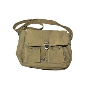 Khaki 2 Pocket Canvas Military Ammo Carry Shoulder Bag